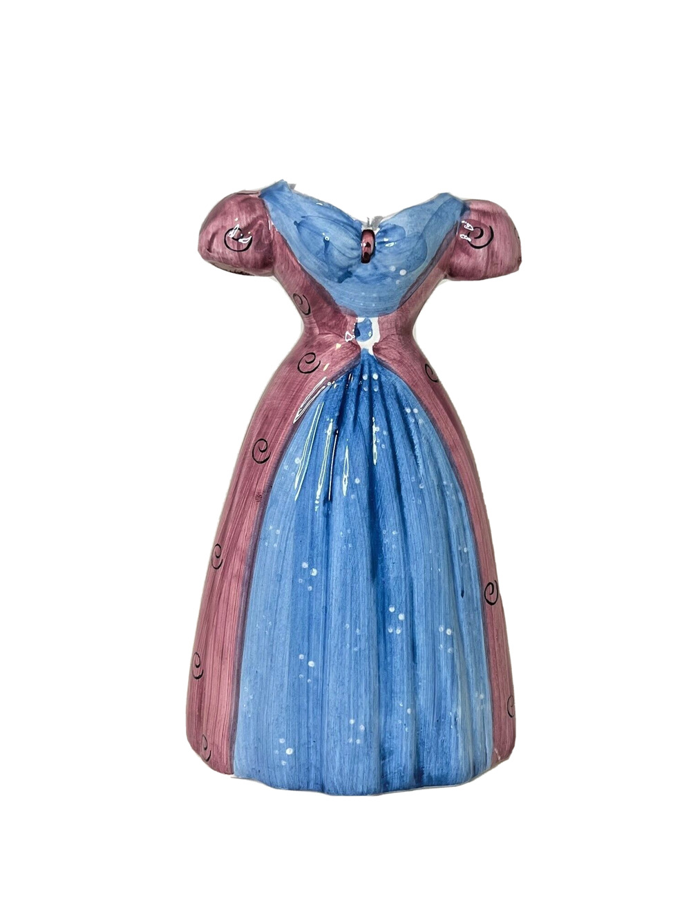 Seymour Mann Carnaby Collection Blue Purple Lady Gown Ceramic Vase 8 in